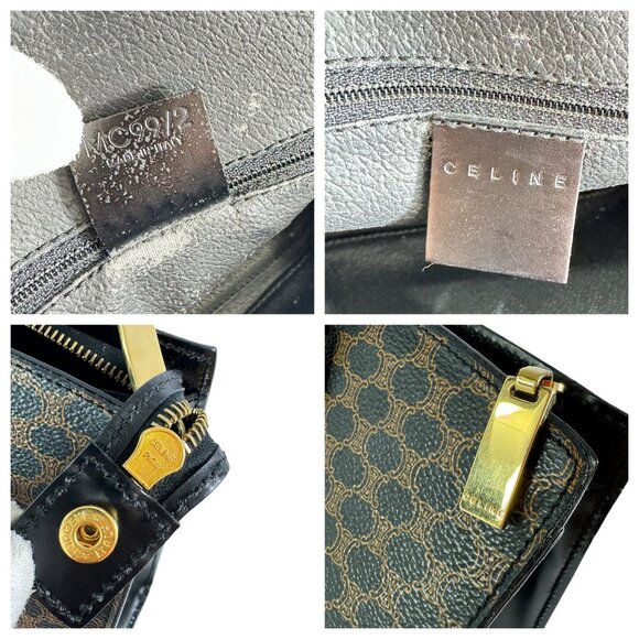 CELINE Vintage Black Canvas Macadam Tote Bag Made in Italy Authenticated - Picture 10 of 15